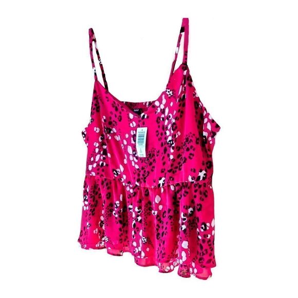 TORRID Plus Size Pink Leopard 🐆 Chiffon Peplum Midi Cami. - Picture 8 of 16